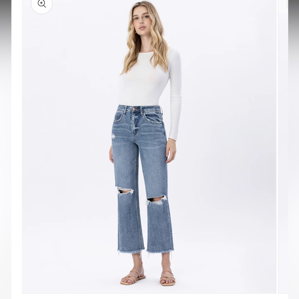 Flying Monkey Puntcual High Rise Distressed Dad Jeans